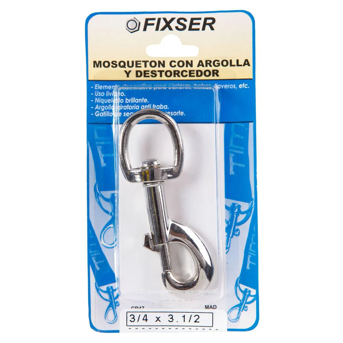 FIXSER - Mosquetón Aluminio 5.0x50 Azul 2 unid.