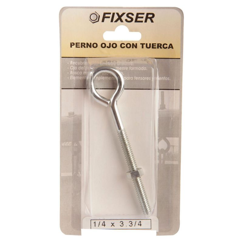 FIXSER - Perno Ojo con Tuerca 1/4x3,3/4 1 unid.
