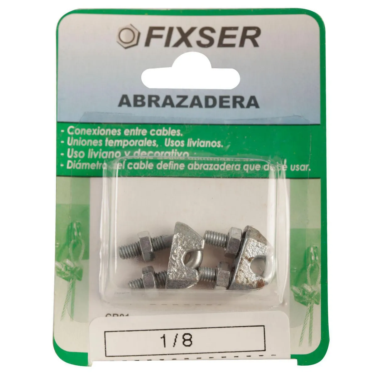 FIXSER - Abrazadera Protege Cable 1/8 2 unid.