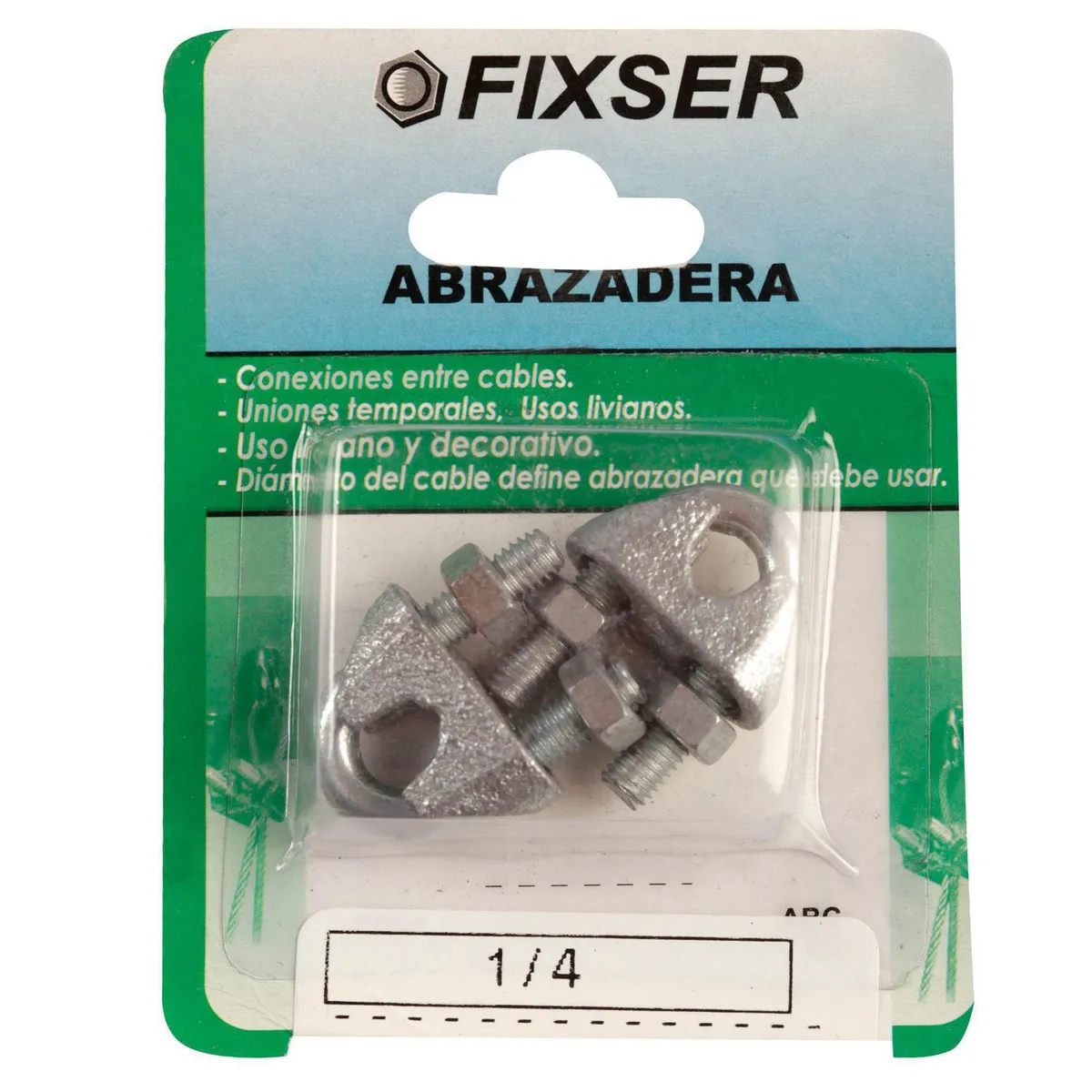FIXSER - Abrazadera Protege Cable 1/4 2 unid.
