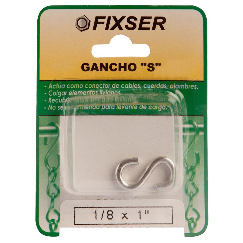 FIXSER - Gancho S 1/8 x 1 unid.