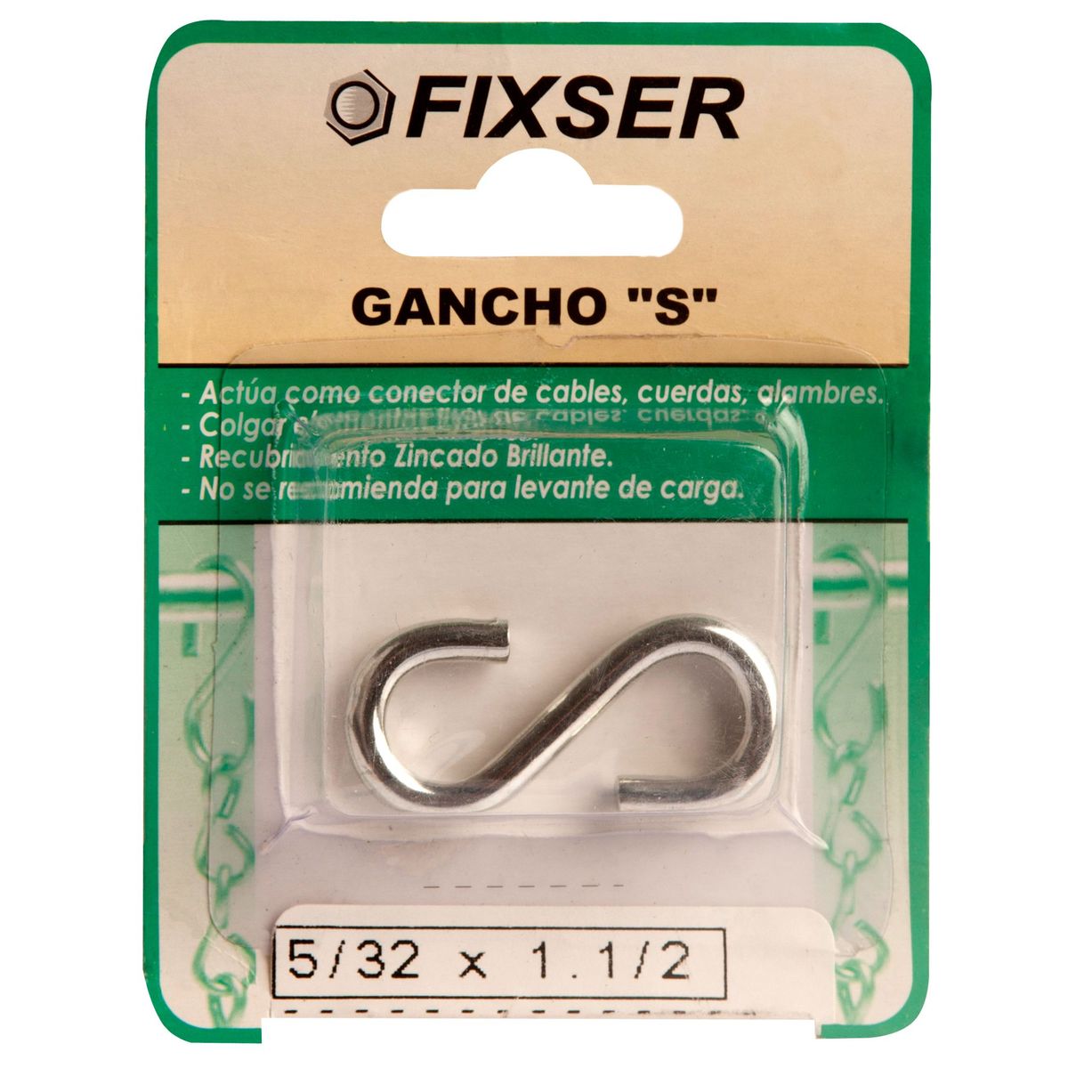 FIXSER - Gancho S 5/32 x 1.1/2 1 unid.