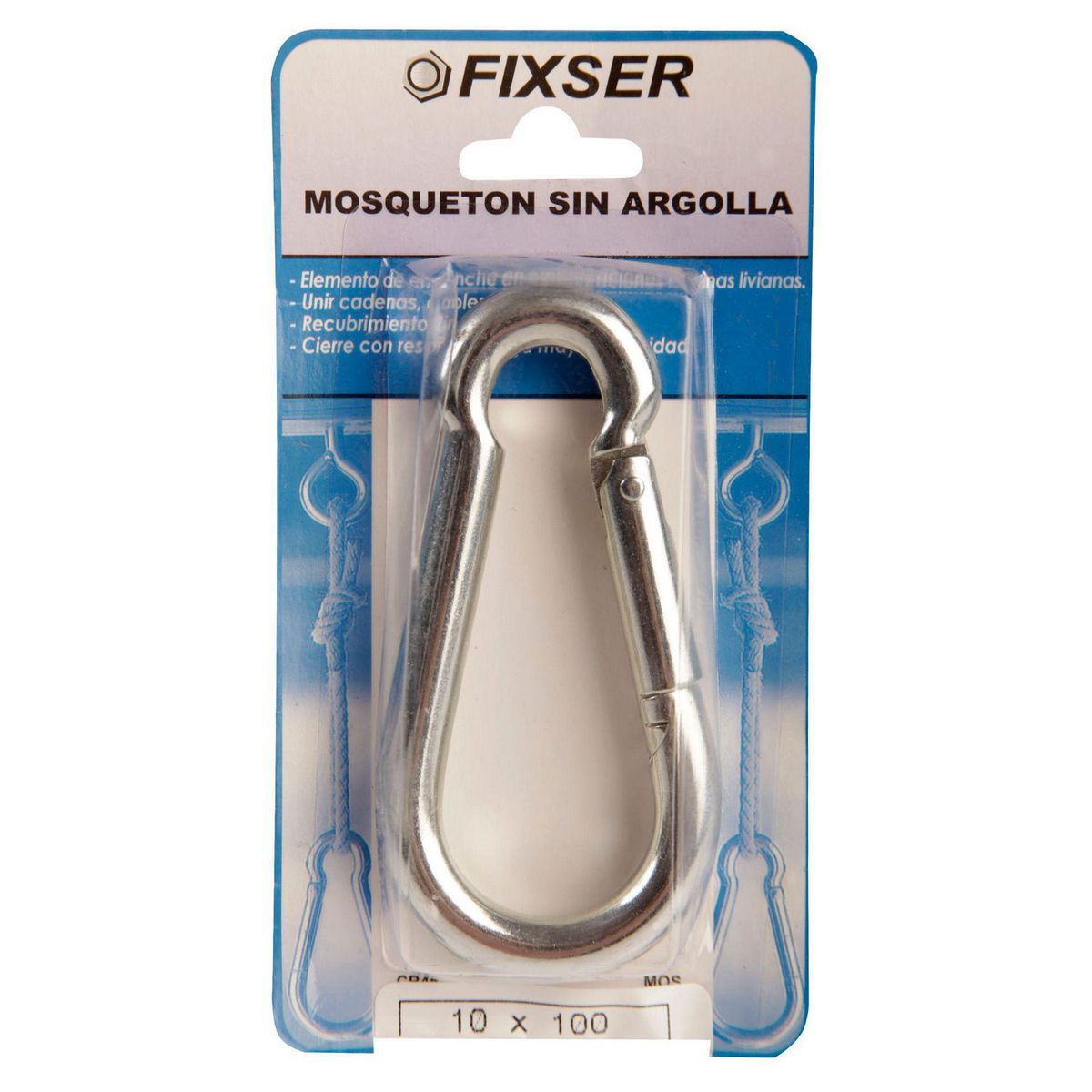 FIXSER - Mosquetón sin Argolla 10x100 1 unid.