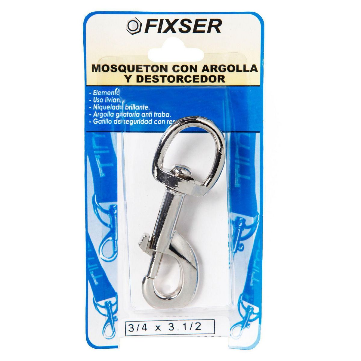FIXSER - Mosquetón Argolla y Destorcedor 3/4x3.1/2 1 unid.