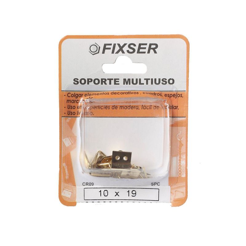 FIXSER - Soporte para Colgar Multiuso 10 x 19 con Clavo x 6 unid.