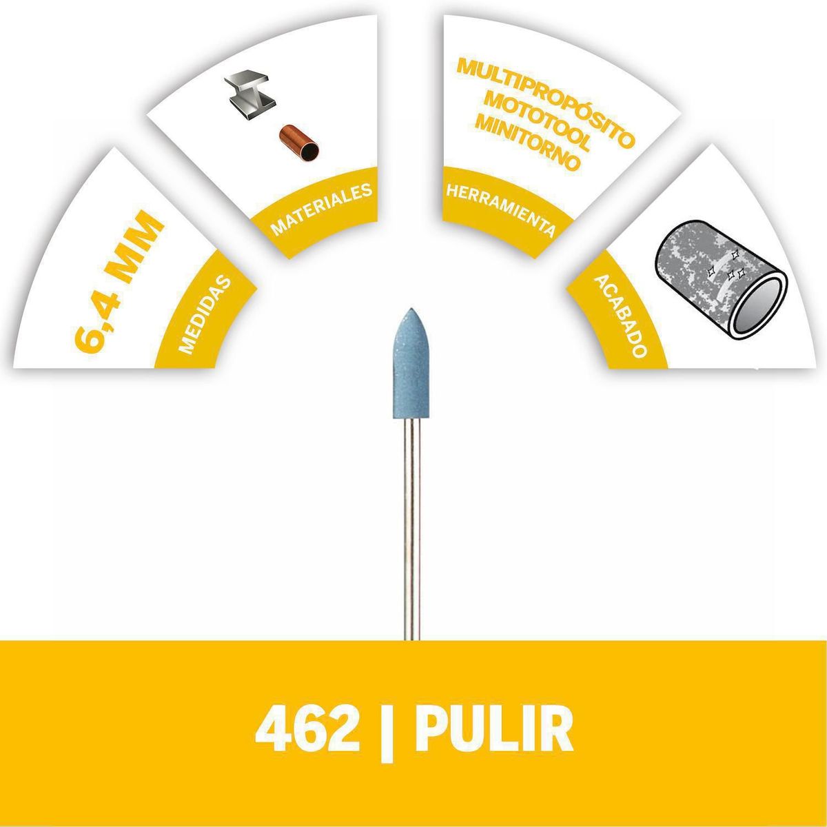 DREMEL - Punta de Caucho para Pulir 2.4 mm Dremel