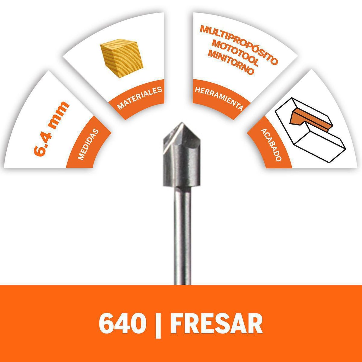 DREMEL - Fresa Ranura en "V" 6 mm Dremel