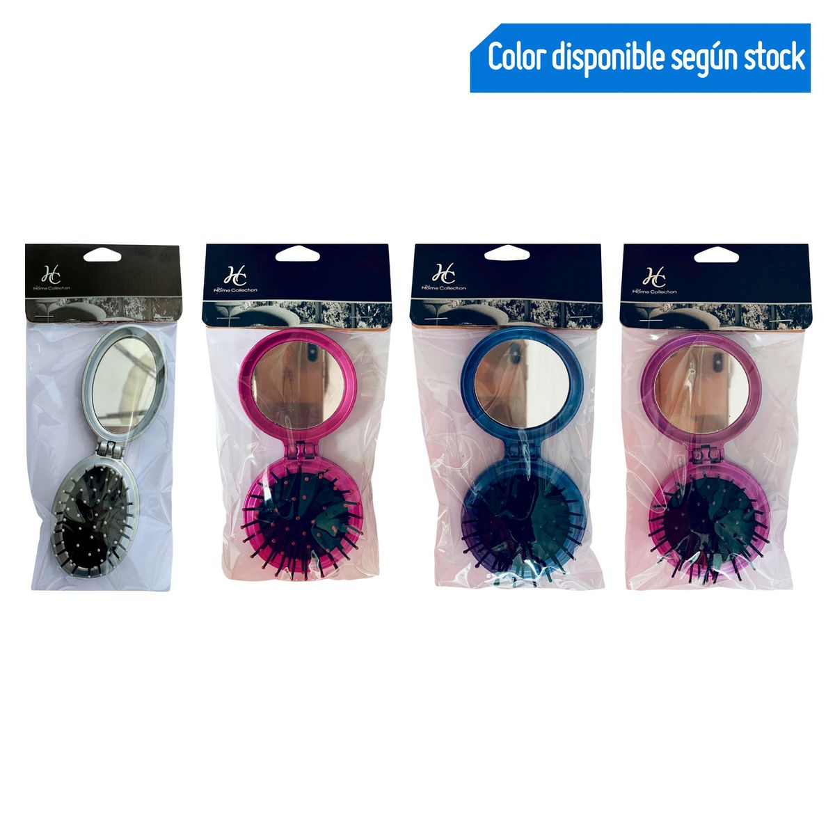 JUST HOME COLLECTION - Cepillo con Espejo para Cartera para Cabello