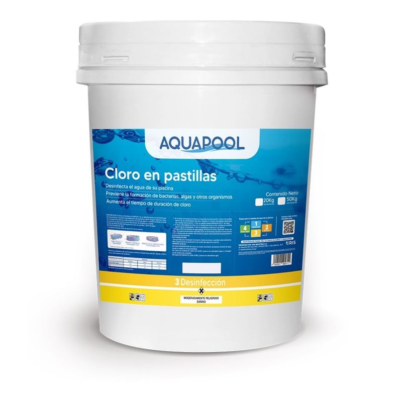 AQUAPOOL - Cloro en pastillas 20 kg