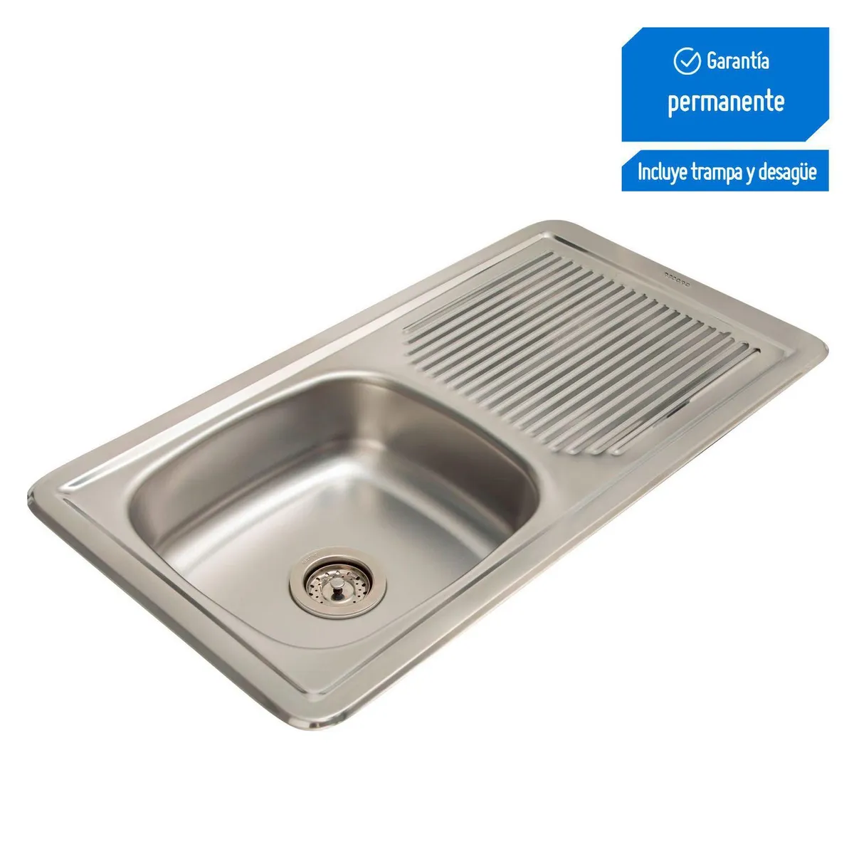 RECORD - Lavadero de Cocina Record Acero Inoxidable 1 Poza Campeón 94x49cm