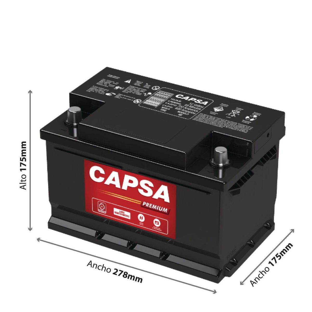 CAPSA - Batería Premium 48I 1000/600 Amp/15 Placas (15Mbi)