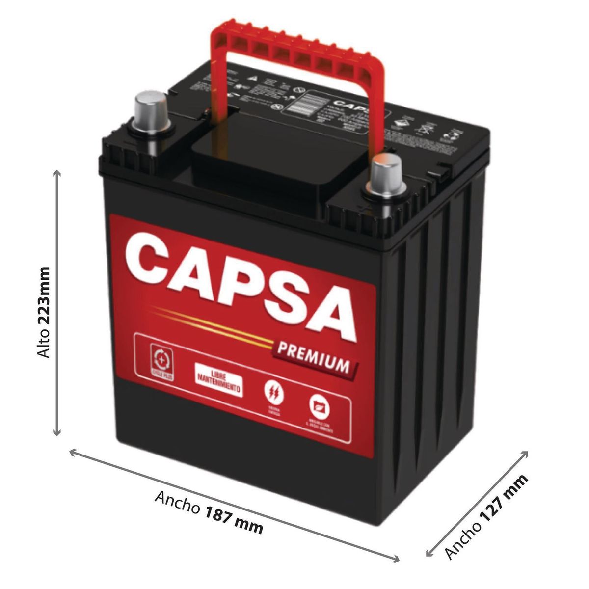 CAPSA - Batería Premium Ns40L 670/340 Amp/9 Placas (10Fdi)