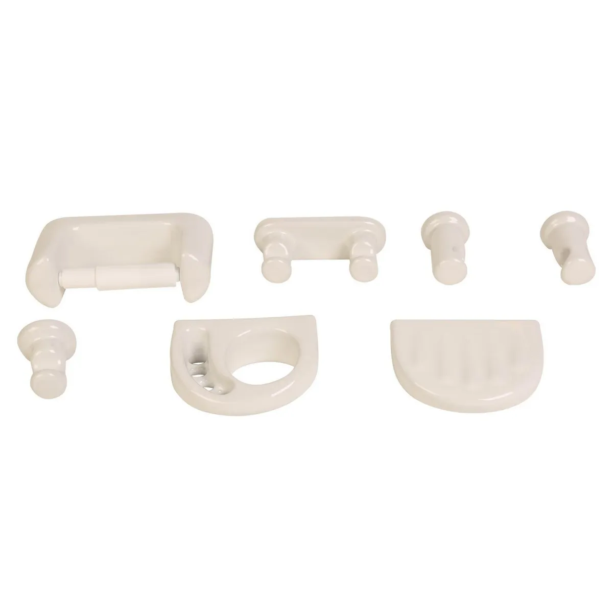 TREBOL - Kit de 6 Accesorios de Loza Blanco