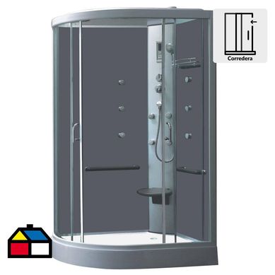 Cabina de Ducha Redonda 80x120x218cm Blanca