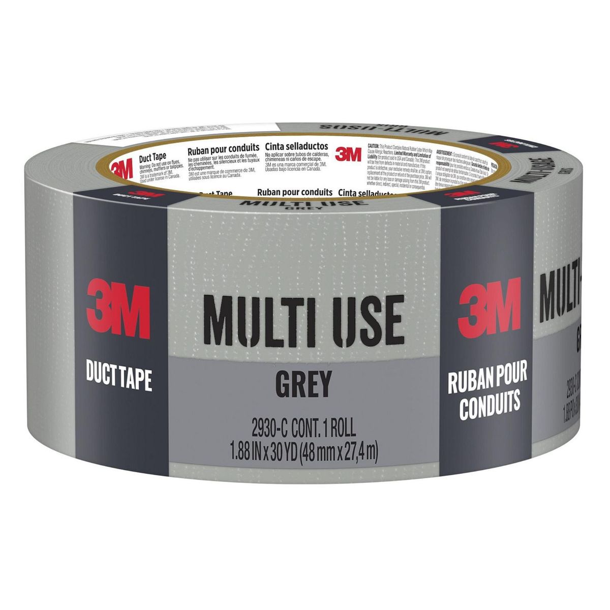 3M - Duct Tape Cinta de Reparación Gris, 48 mm x 27 m