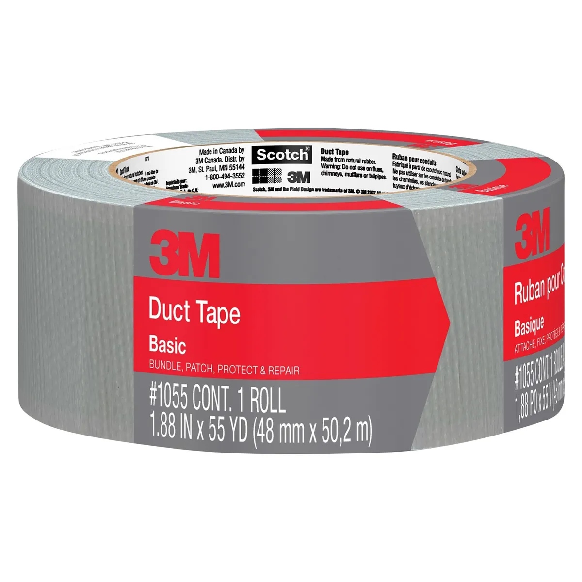 3M - Cinta Adhesiva Duct Tape 3M Básica Gris 4.8 cm. x 55 yd.