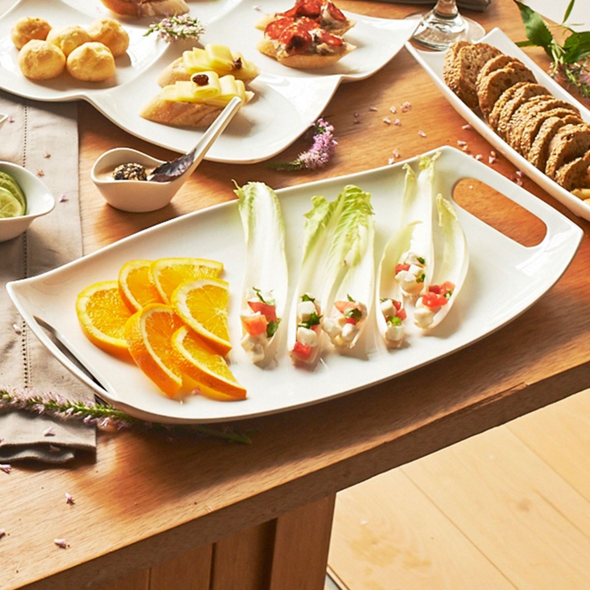 JUST HOME COLLECTION - Fuente 38 cm blanco