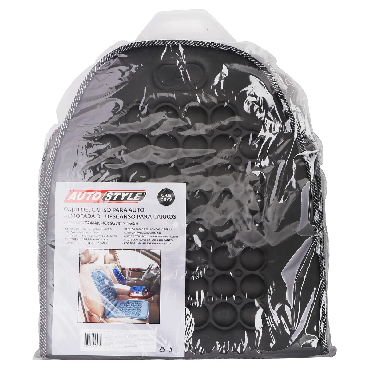 AUTOSTYLE - Cojín de Poliéster Burbujas Gris