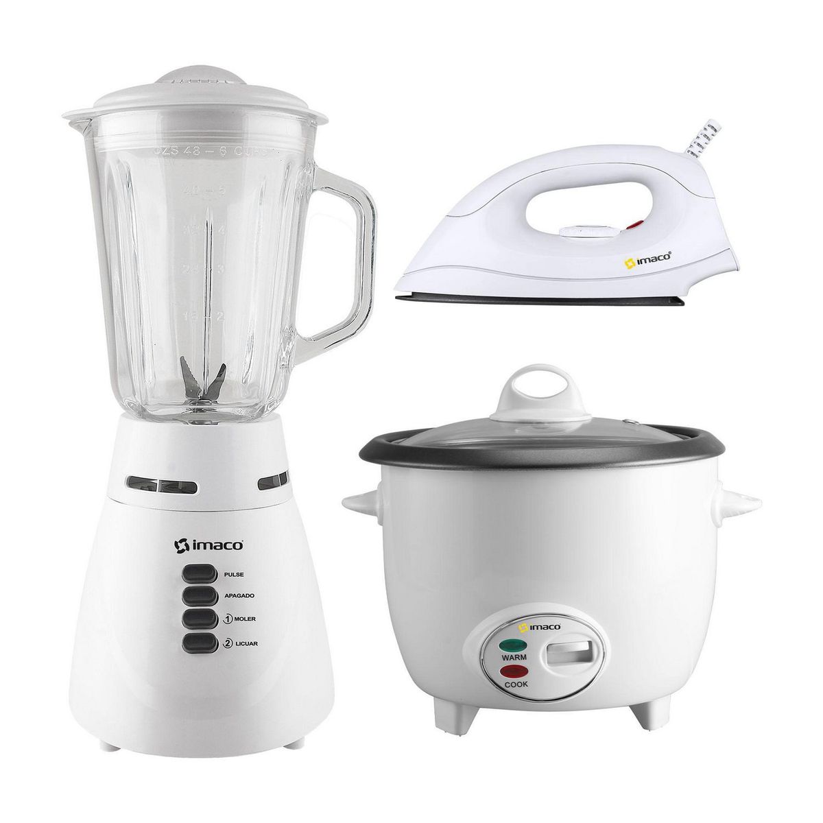IMACO - Combo Licuadora + Olla arrocera + Plancha