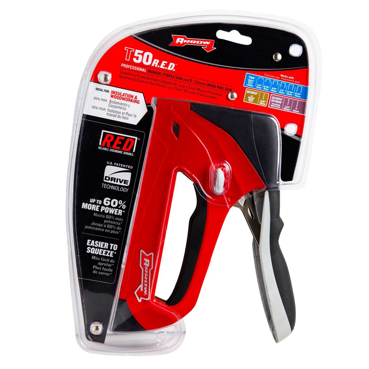 ARROW GROUP - Engrapadora Clavadora Para Trabajo Pesado T50RED Aluminio Arrow