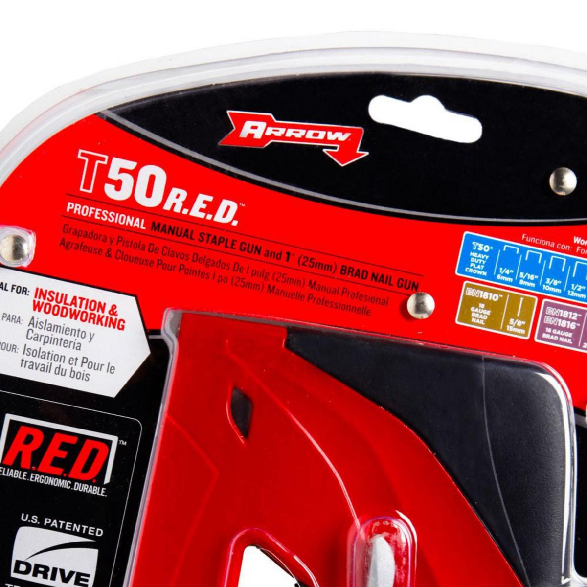 ARROW GROUP - Engrapadora Clavadora Para Trabajo Pesado T50RED Aluminio Arrow