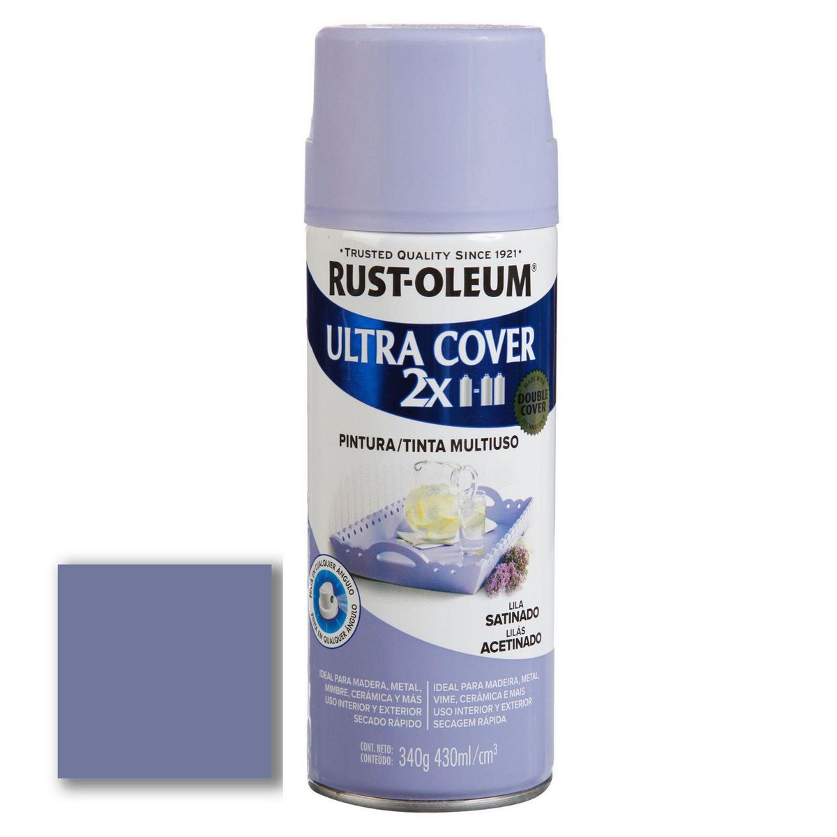 RUST OLEUM - Aerosol Multiusos Ultra Cover 2x Lila Satinado 340 Gr