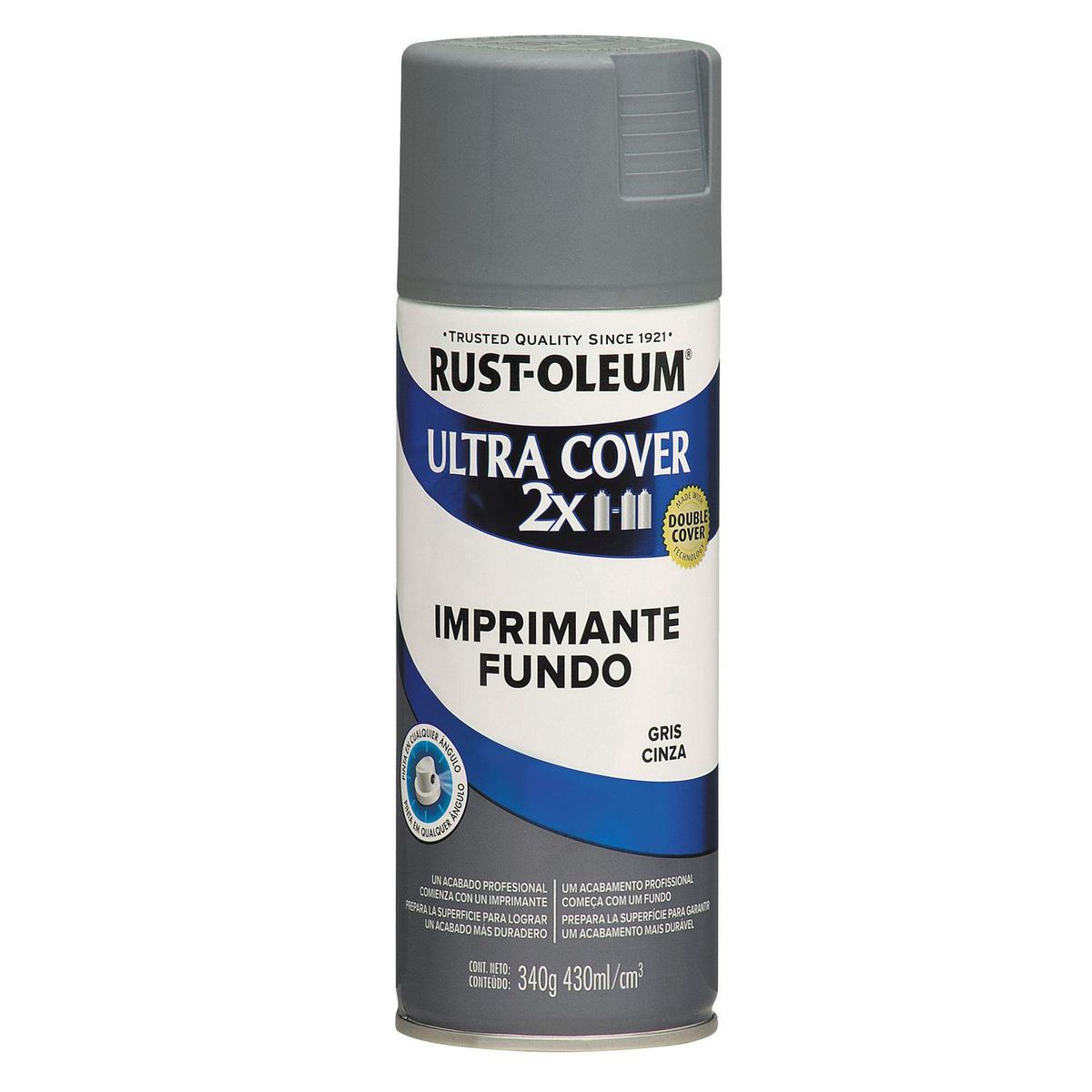 RUST OLEUM - Aerosol Multiusos Ultra Cover 2x Imprimante Gris 340 Gr