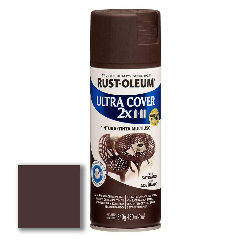  - Aerosol Multiusos Ultra Cover 2x Café Satinado 340 Gr