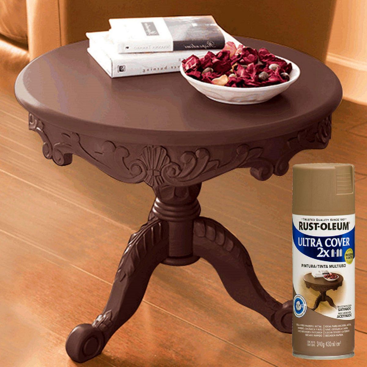 RUST OLEUM - Aerosol Multiusos Ultra Cover 2x Nuez Moscada Satinado 340 Gr