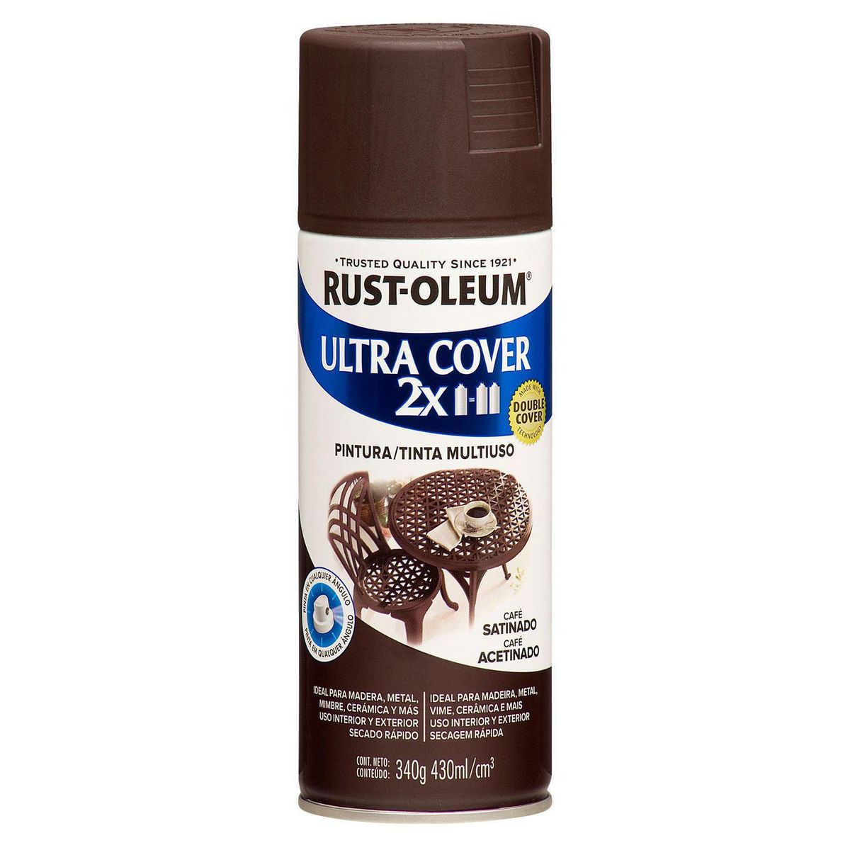 RUST OLEUM - Aerosol Multiusos Ultra Cover 2x Canela Satinado 340 Gr