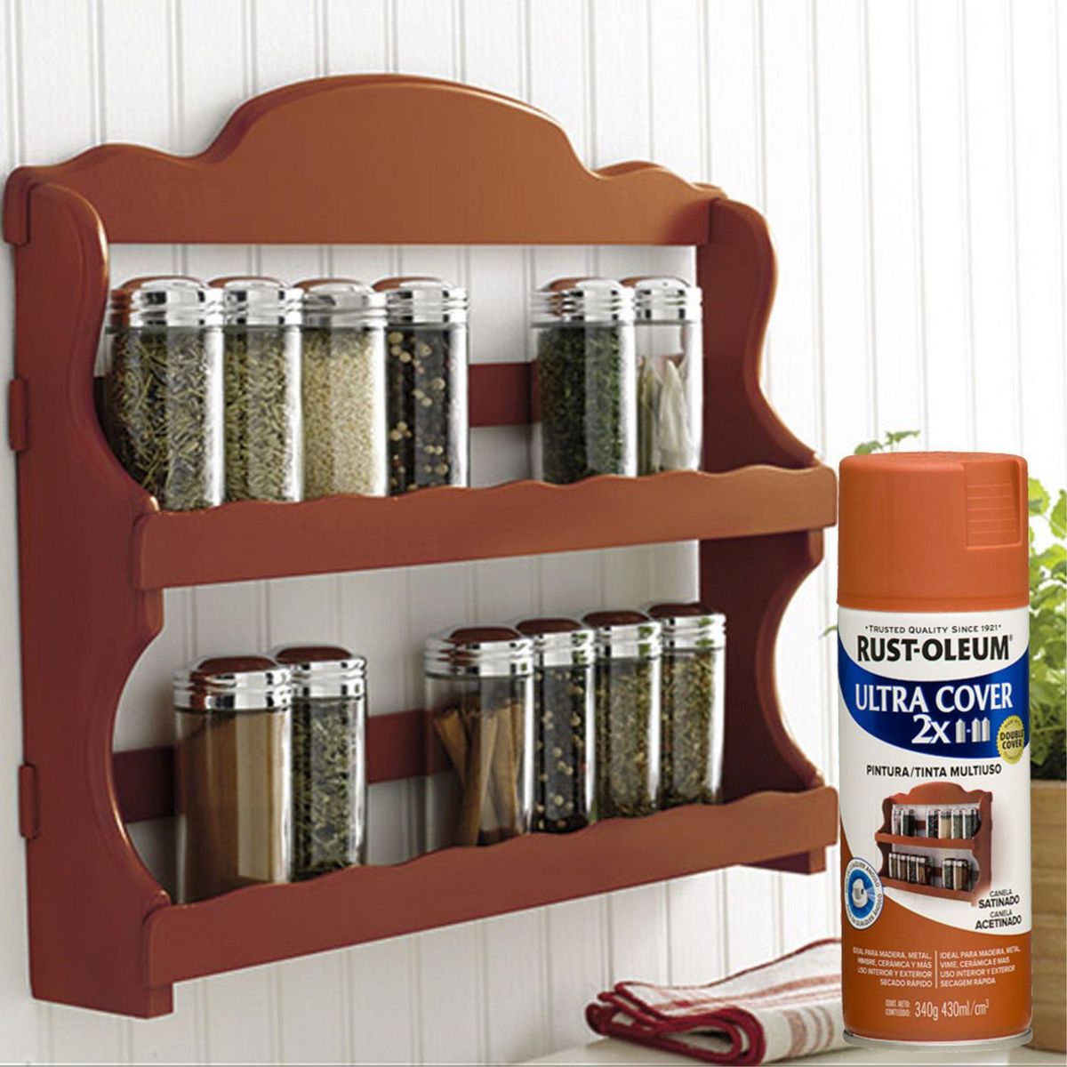 RUST OLEUM - Aerosol Multiusos Ultra Cover 2x Canela Satinado 340 Gr