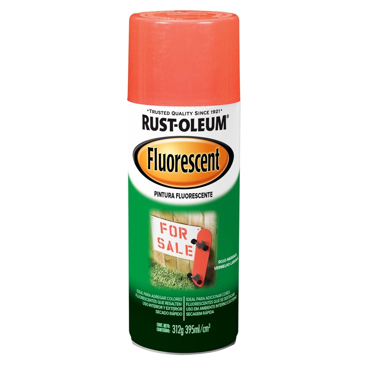 RUST OLEUM - Aerosol Fluorescente Rojo-Naranja 312Gr.