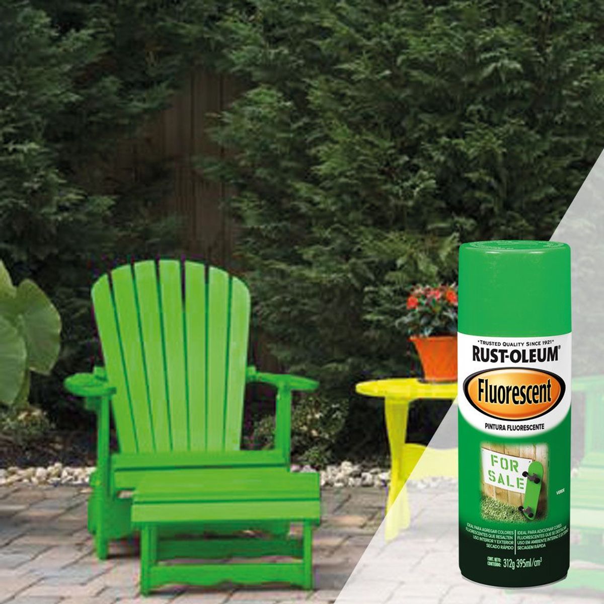 RUST OLEUM - Aerosol Fluorescente Verde Brillante 312 Gr.