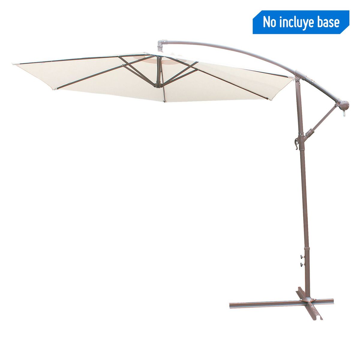 JUST HOME COLLECTION - Sombrilla Lateral para Terraza Natural 2.7m - No incluye base