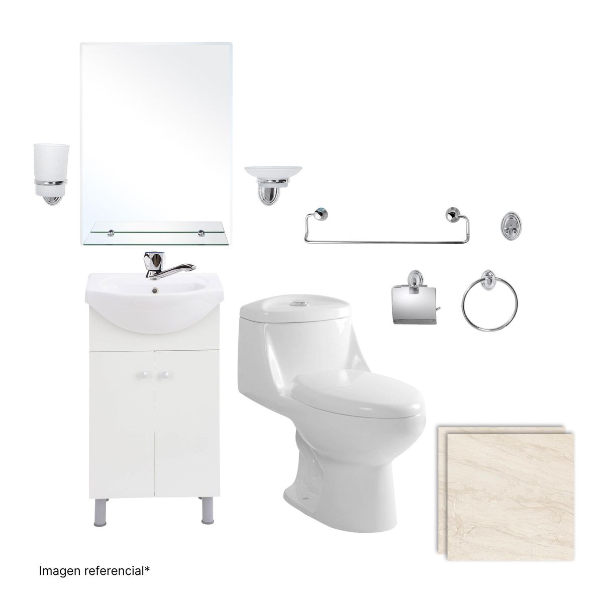 SENSI DACQUA - Set de accesorios para baño 6 piezas Turin