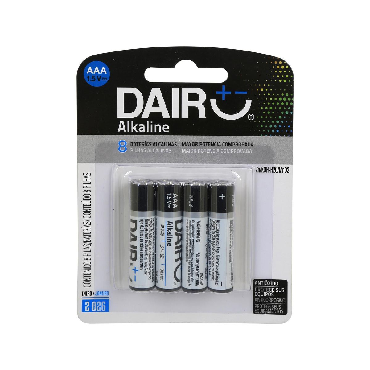 DAIRU - Pack de 8 Pilas Alcalinas Dairu AAA 1.5V