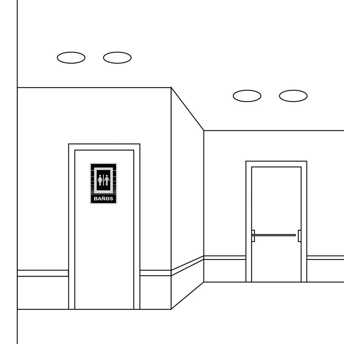 FIXSER - Señal de Baño 15x22.5 cm.