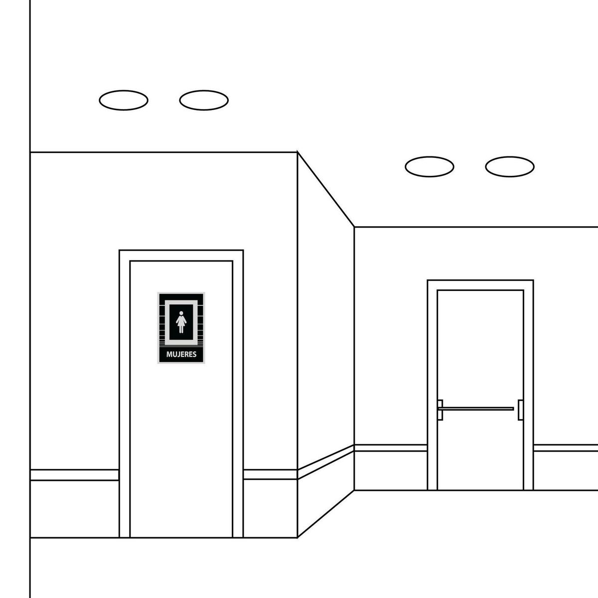 FIXSER - Señal de Baño Mujeres 15x22.5 cm.