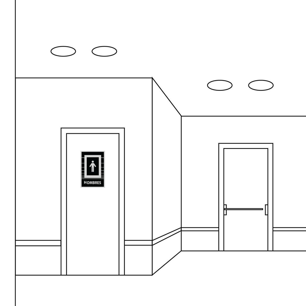 FIXSER - Señal de Baño Hombres 15x22.5 cm.