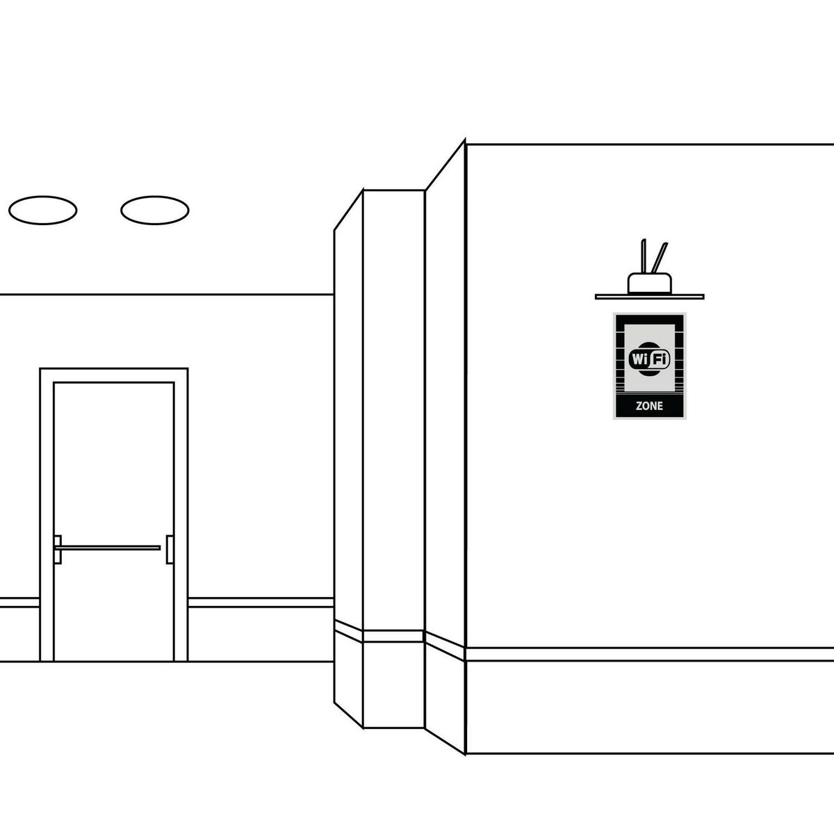 FIXSER - Señal de Zona Wifi 15x22.5 cm.