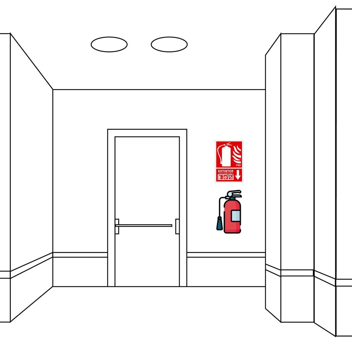 FIXSER - Señal de Extintor Multipropósito 15x22.5 cm.