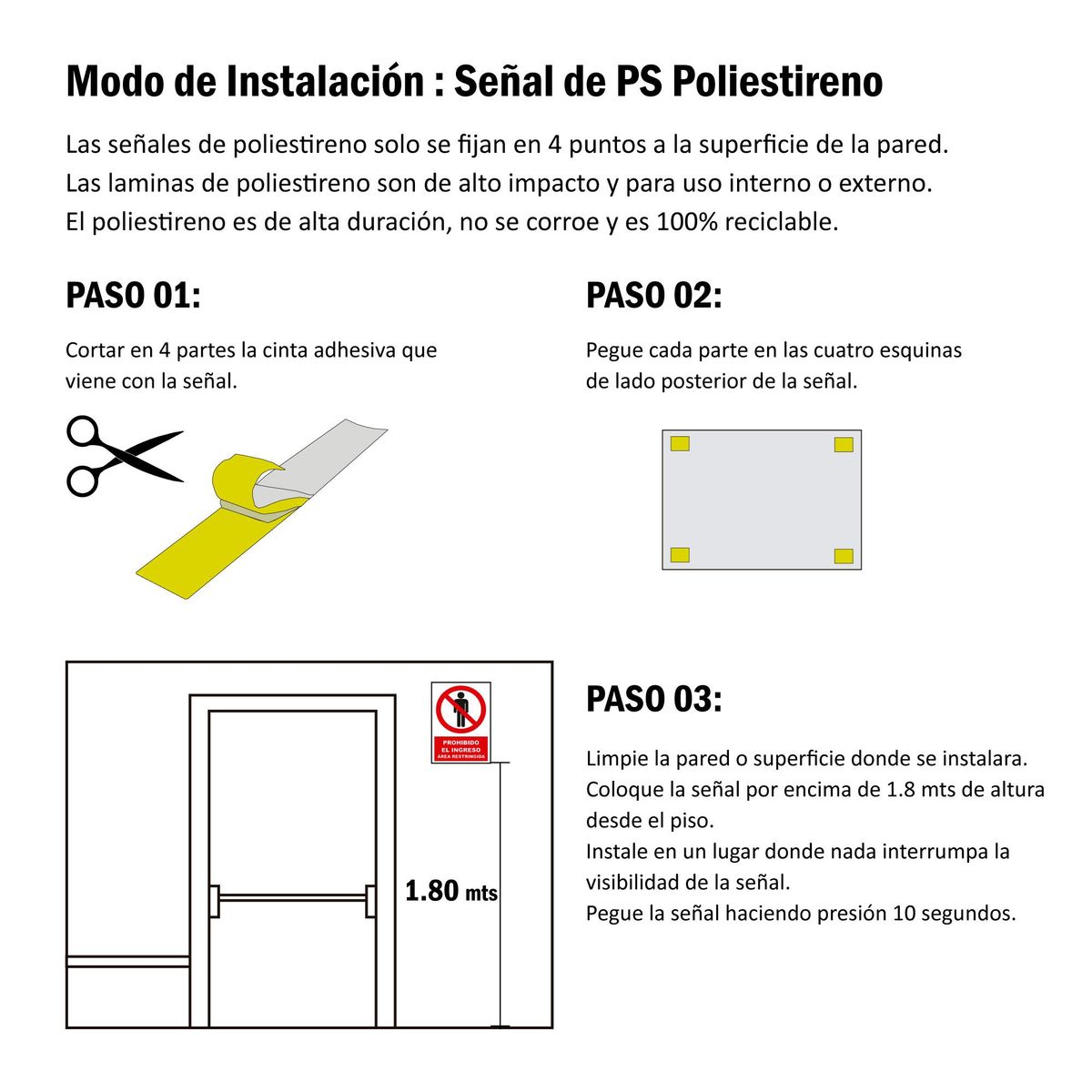 FIXSER - Señal de Prohibido el Ingreso 15x22.5 cm.