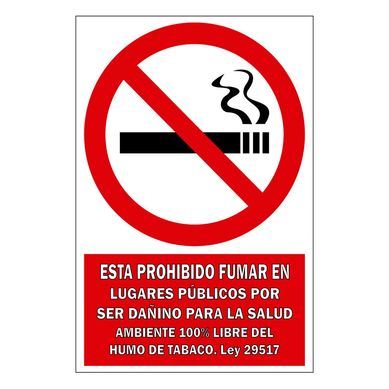 Seal de Prohibido Fumar 15x22.5 cm.