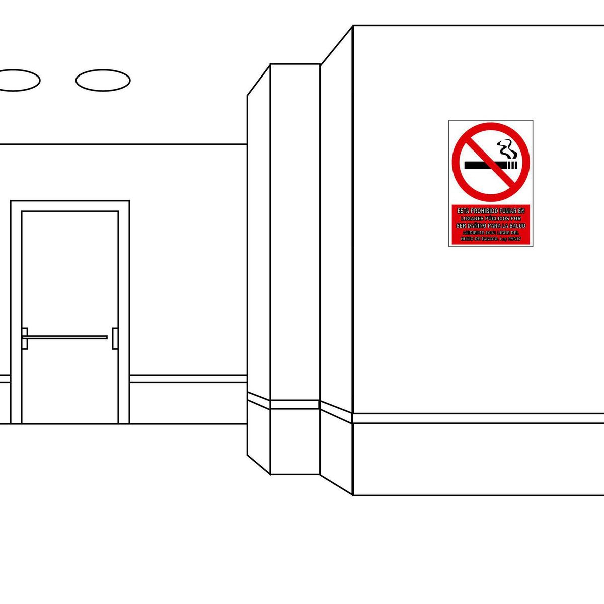 FIXSER - Señal de Prohibido Fumar 15x22.5 cm.