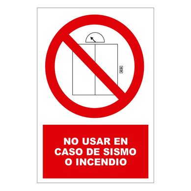 Seal de Prohibido Usar en Caso de Sismo 15x22.5 cm.