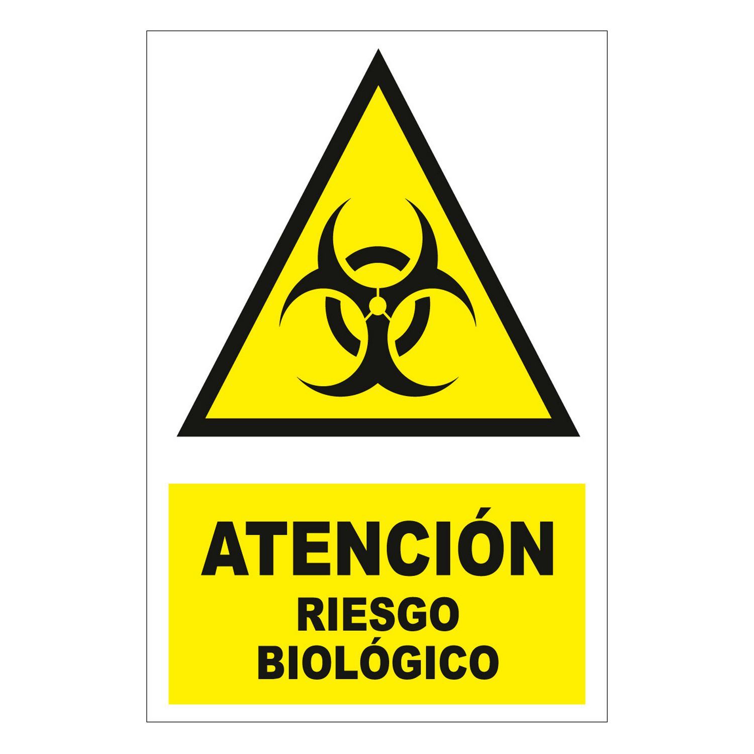 Señales de obligación de segregación de residuos biológicos y químicos en un laboratorio de microbiología de Lima.