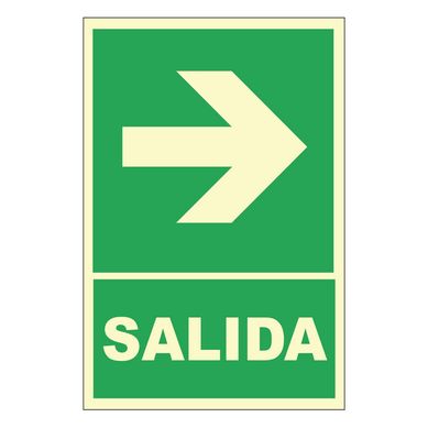 Seal de Salida Derecha Fotoluminiscente 15x22.5 cm.
