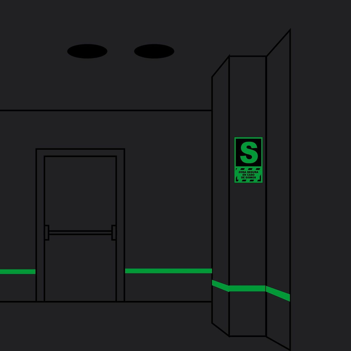 FIXSER - Señal de Zona Segura Fotoluminiscente 15x22.5 cm.