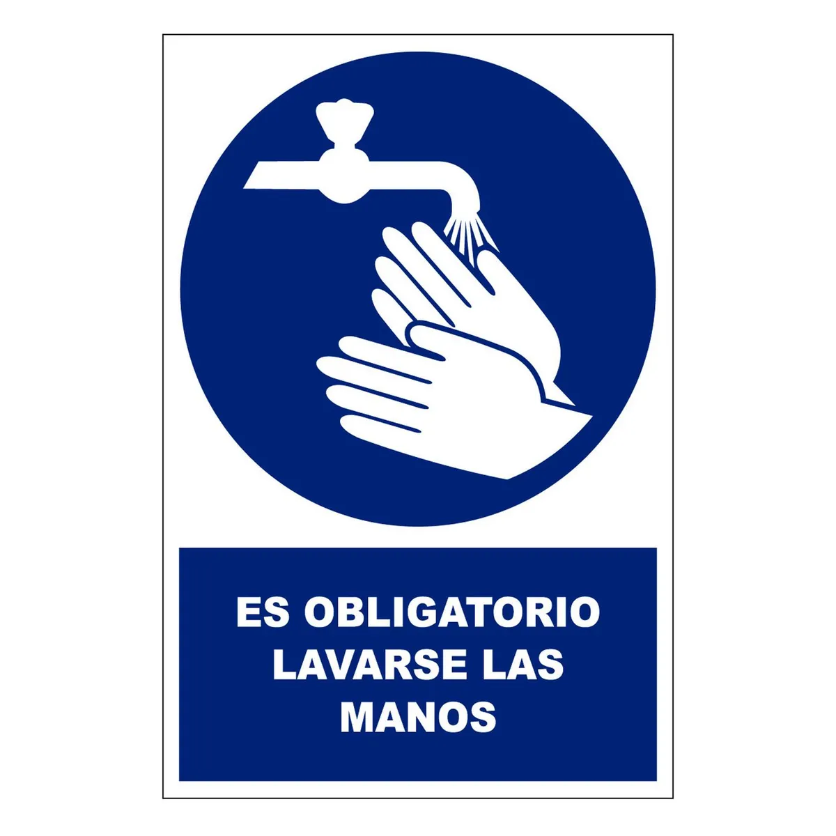 FIXSER - Señal de Obligatorio Lavarse las Manos 20x30 cm.