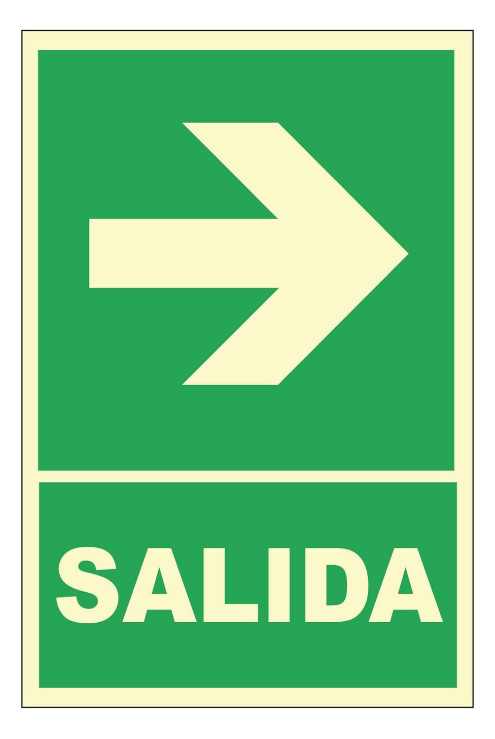 FIXSER - Señal de Ruta de Evacuación Derecha Fotoluminiscente 20x30 cm.